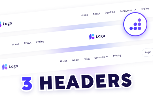 Three Menu/Navigation Designs