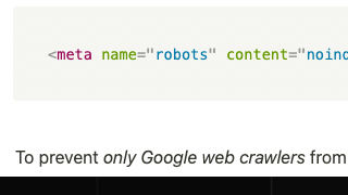 Google No Index