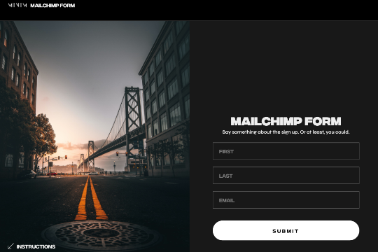 Mailchip to Webflow Form