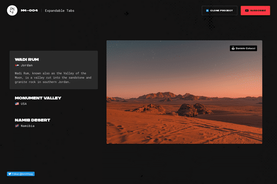 Expandable Tabs Interaction