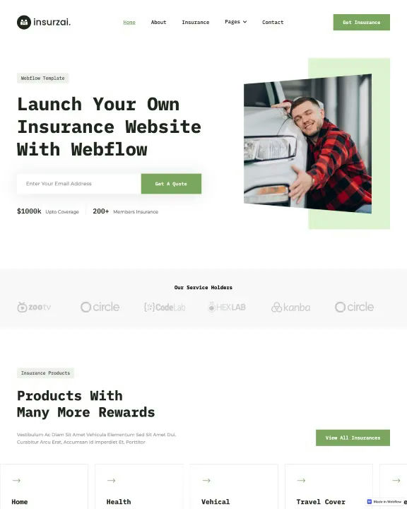Auto Insurance Webflow Template