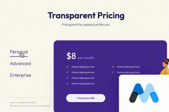 Pricing Table with Tabs