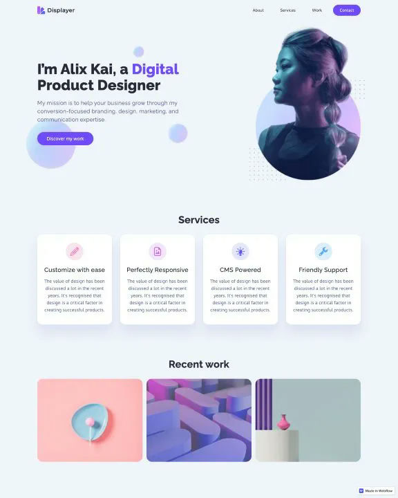 Digital Product Designer Webflow Template