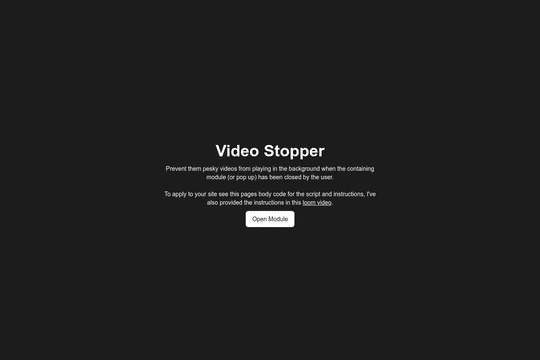 Stop Video on Popup Close