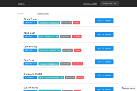 List.js Webflow CMS