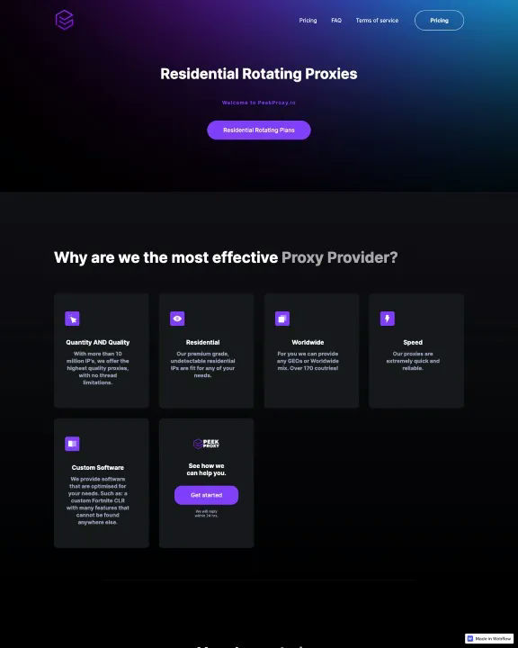 Proxy Service Webflow Template