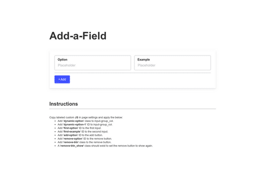 Add Remove Form Field