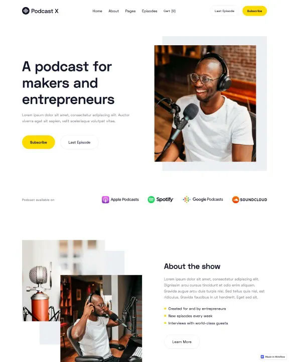 Business Podcasting Webflow Template