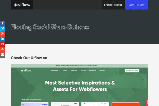 Floating Sidebar Social Share