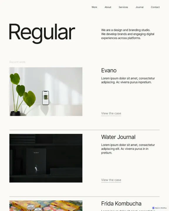 Minimalistic Portfolio Webflow Template