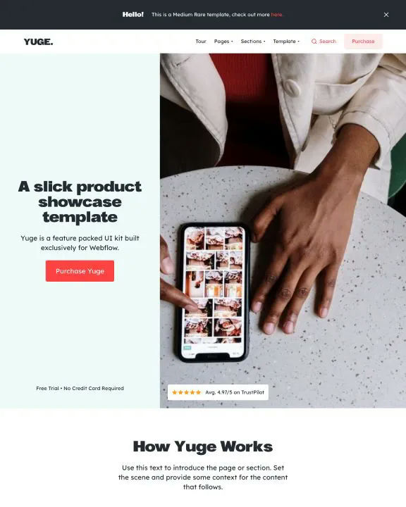 Product Showcase Webflow Template