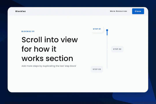 How it Works Scroll Animation Webflow Cloneable